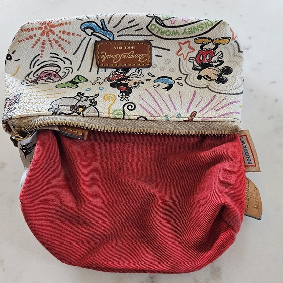 Dooney & Bourke Cream Disney Sketch Zip Pouch with Multicolor Accents - Picture 6 of 11